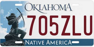 OK license plate 705ZLU