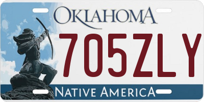 OK license plate 705ZLY