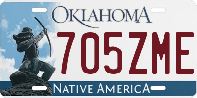 OK license plate 705ZME
