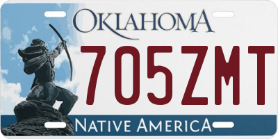 OK license plate 705ZMT
