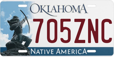 OK license plate 705ZNC