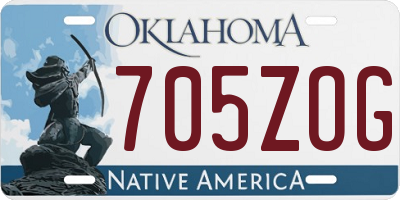 OK license plate 705ZOG