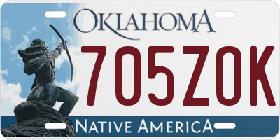 OK license plate 705ZOK