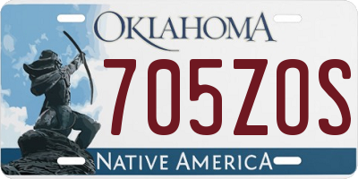OK license plate 705ZOS