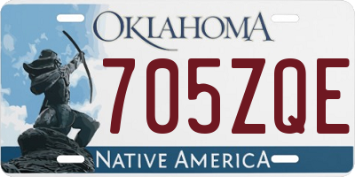 OK license plate 705ZQE