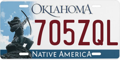 OK license plate 705ZQL