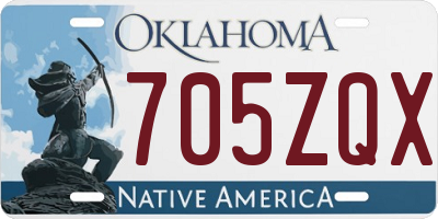 OK license plate 705ZQX