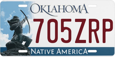 OK license plate 705ZRP