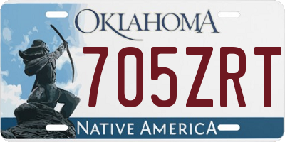 OK license plate 705ZRT
