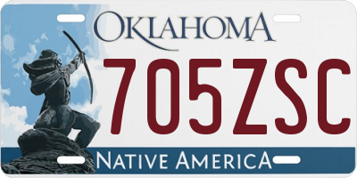 OK license plate 705ZSC