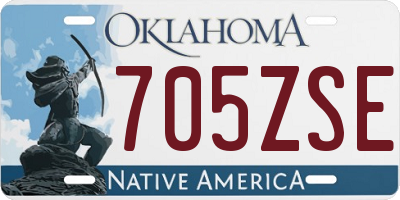 OK license plate 705ZSE