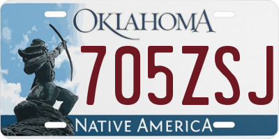 OK license plate 705ZSJ
