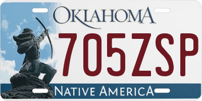 OK license plate 705ZSP