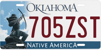 OK license plate 705ZST