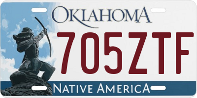 OK license plate 705ZTF