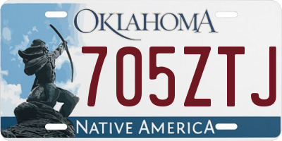 OK license plate 705ZTJ