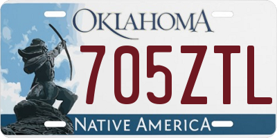 OK license plate 705ZTL
