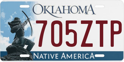 OK license plate 705ZTP