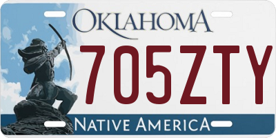 OK license plate 705ZTY