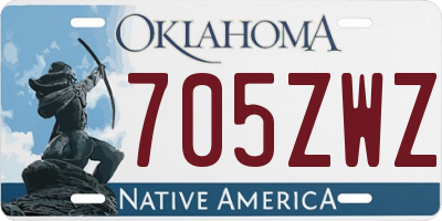 OK license plate 705ZWZ