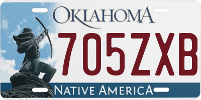 OK license plate 705ZXB