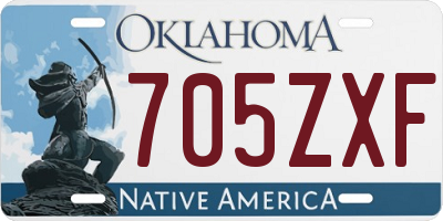 OK license plate 705ZXF
