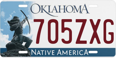 OK license plate 705ZXG