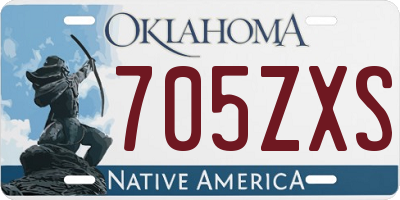 OK license plate 705ZXS