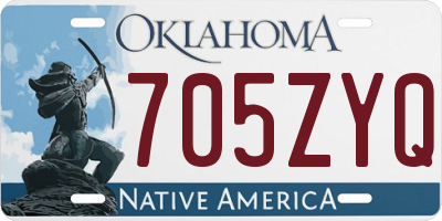 OK license plate 705ZYQ