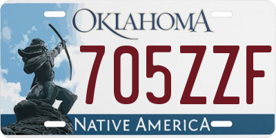 OK license plate 705ZZF