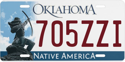 OK license plate 705ZZI