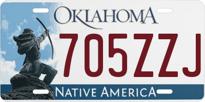 OK license plate 705ZZJ