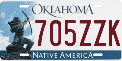 OK license plate 705ZZK