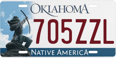 OK license plate 705ZZL