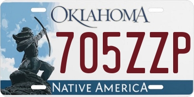 OK license plate 705ZZP