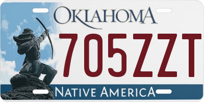 OK license plate 705ZZT