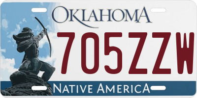 OK license plate 705ZZW