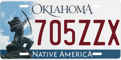 OK license plate 705ZZX