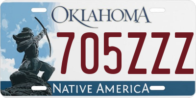 OK license plate 705ZZZ