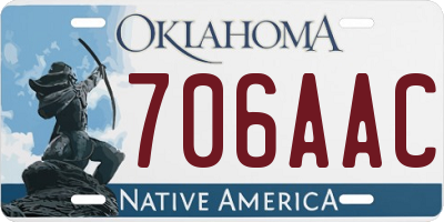 OK license plate 706AAC