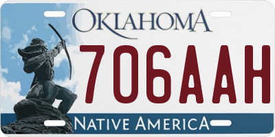 OK license plate 706AAH