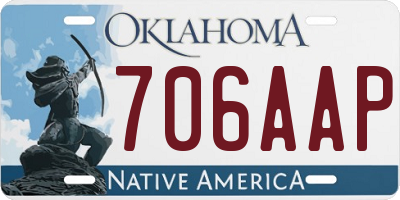 OK license plate 706AAP