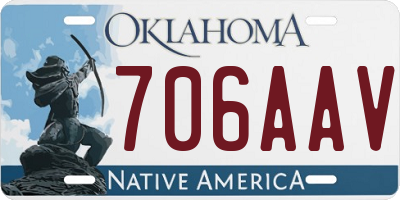 OK license plate 706AAV