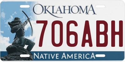 OK license plate 706ABH