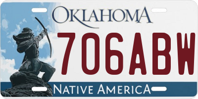 OK license plate 706ABW