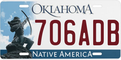 OK license plate 706ADB