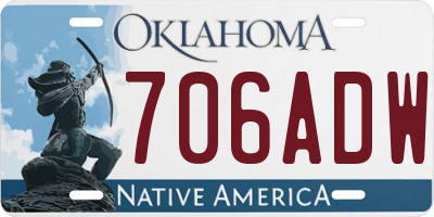 OK license plate 706ADW