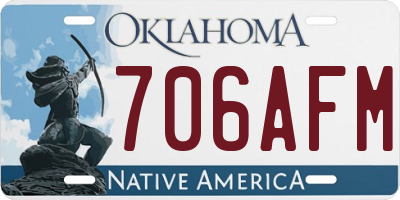 OK license plate 706AFM