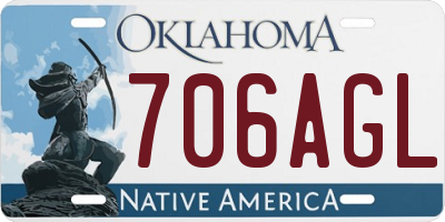 OK license plate 706AGL