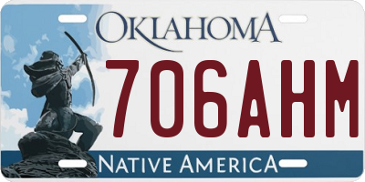 OK license plate 706AHM